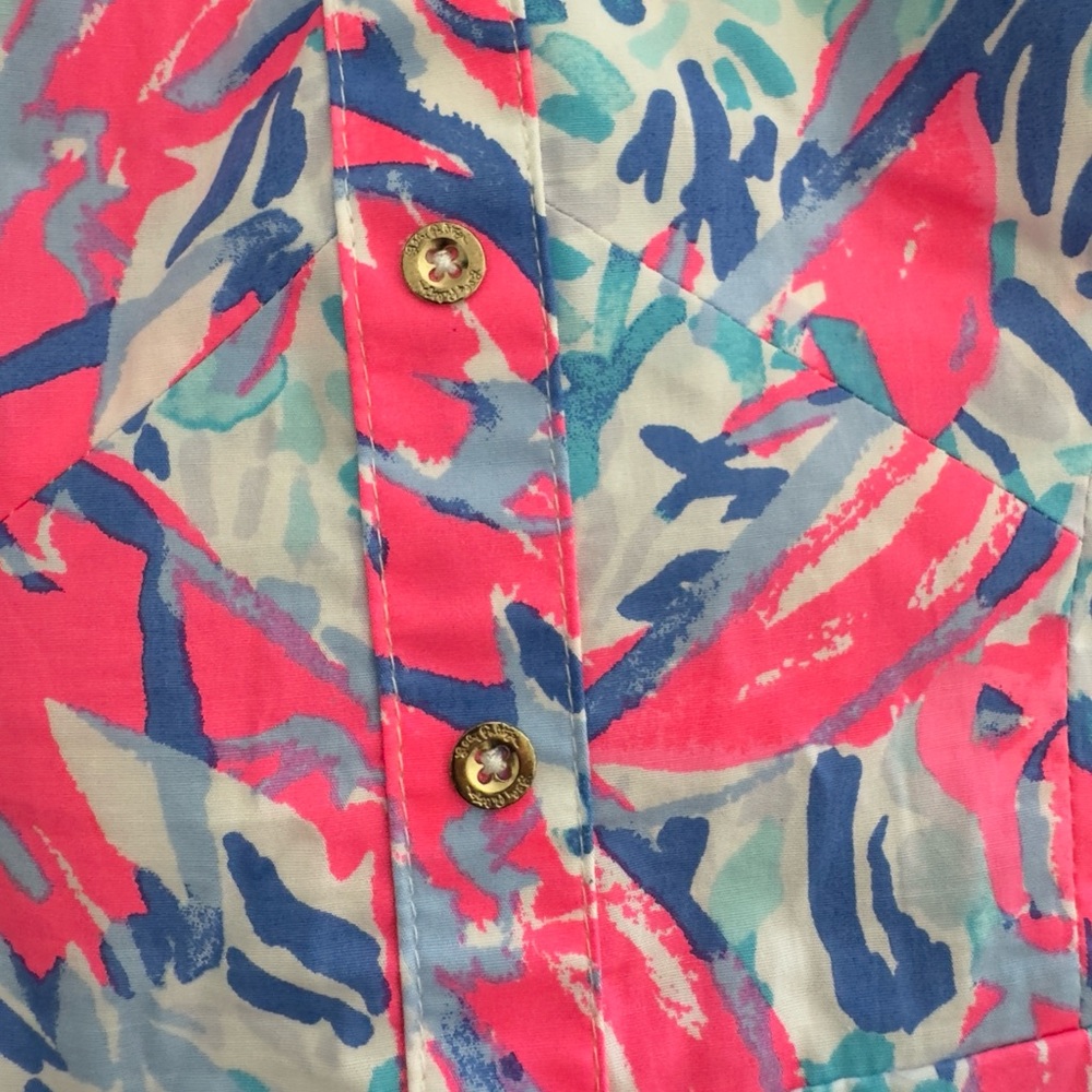 LILLY PULITZER EASTON DRESS COSMIC CORAL "CRACKED UP"  Size 00 - Picture 13 of 16
